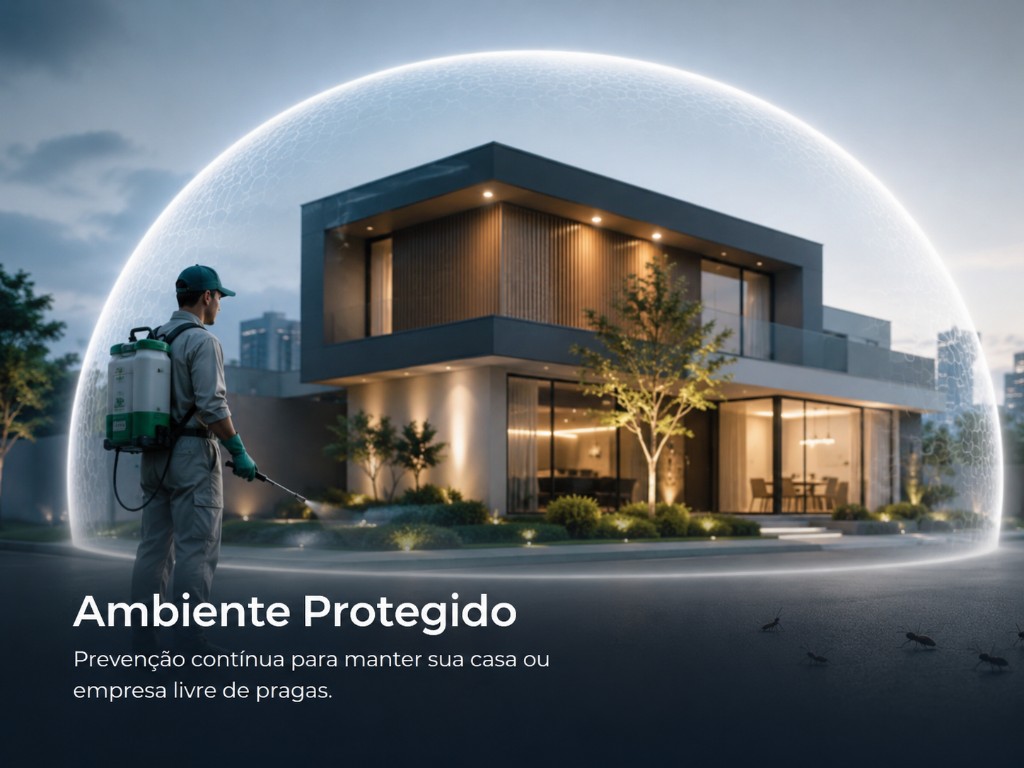 Técnico aplicando proteção em residência com domo de segurança — Ambiente Protegido